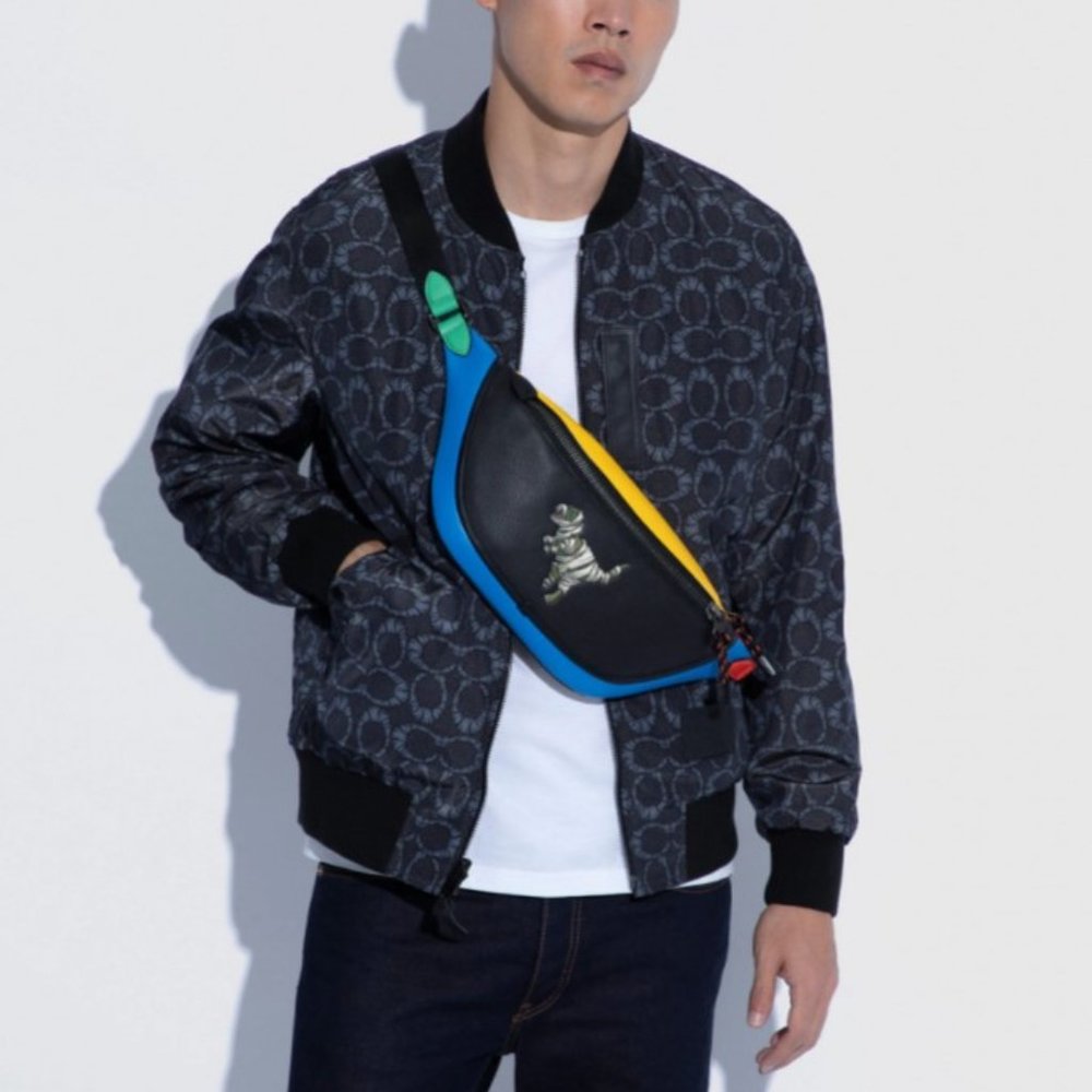 Coach X Michael B. Jordan League Belt Bag In Colorblock With Mummified Rexy